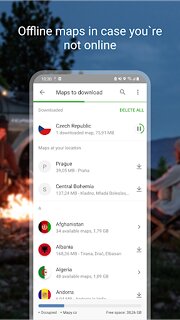 Snímek obrazovky aplikace Mapy.cz navigation & off maps