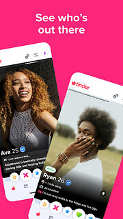 Snímek obrazovky aplikace Tinder
