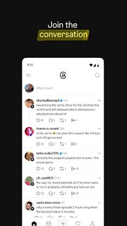 Snímek obrazovky aplikace Threads