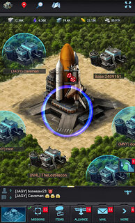 Snímek obrazovky aplikace Mobile Strike